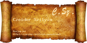 Czeider Szilvia névjegykártya